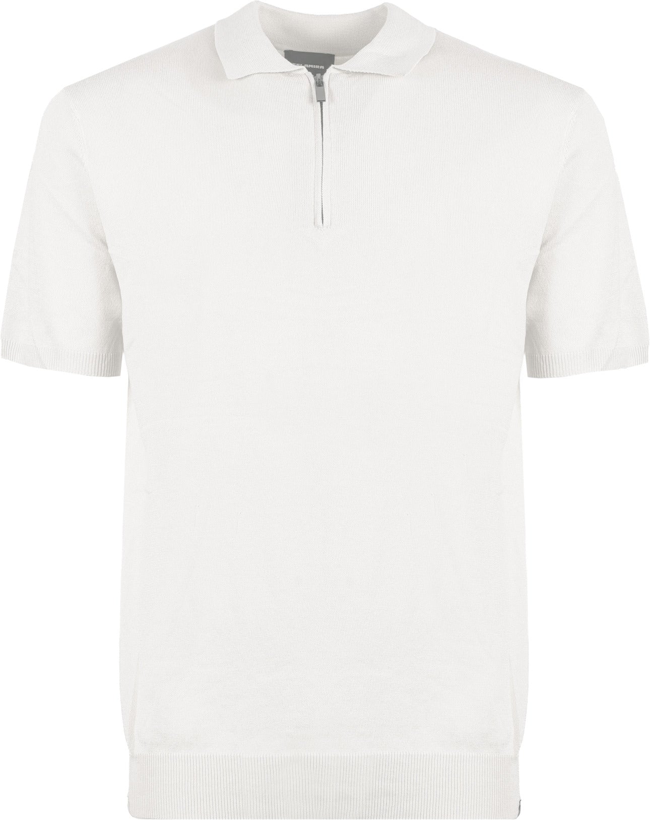 POLO IN MAGLIA DI VISCOSA CON MEZZA ZIP