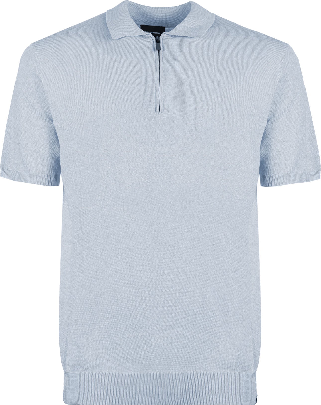 POLO IN MAGLIA DI VISCOSA CON MEZZA ZIP