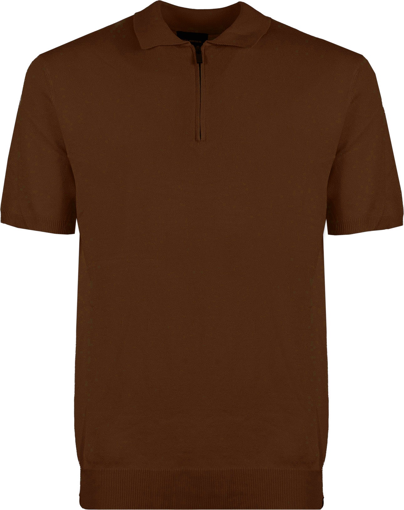 POLO IN MAGLIA DI VISCOSA CON MEZZA ZIP